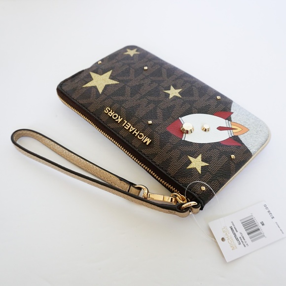 Michael Kors Giftable Large TZ Wristlet MK Brown - Picture 5 of 8